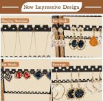 Emfogo Rustic Wooden 360 Degree Rotating Earring Organizer Stand, 4-Tier Jewelry Display Holder for Stud Earrings, Hoop Earrings and Necklaces, Perfect Gift for Women - Image 2